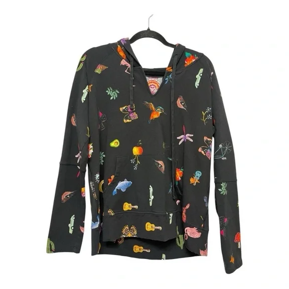 Johnny Was Black Butterfly Print Sweatshirt - Picture 3 of 5